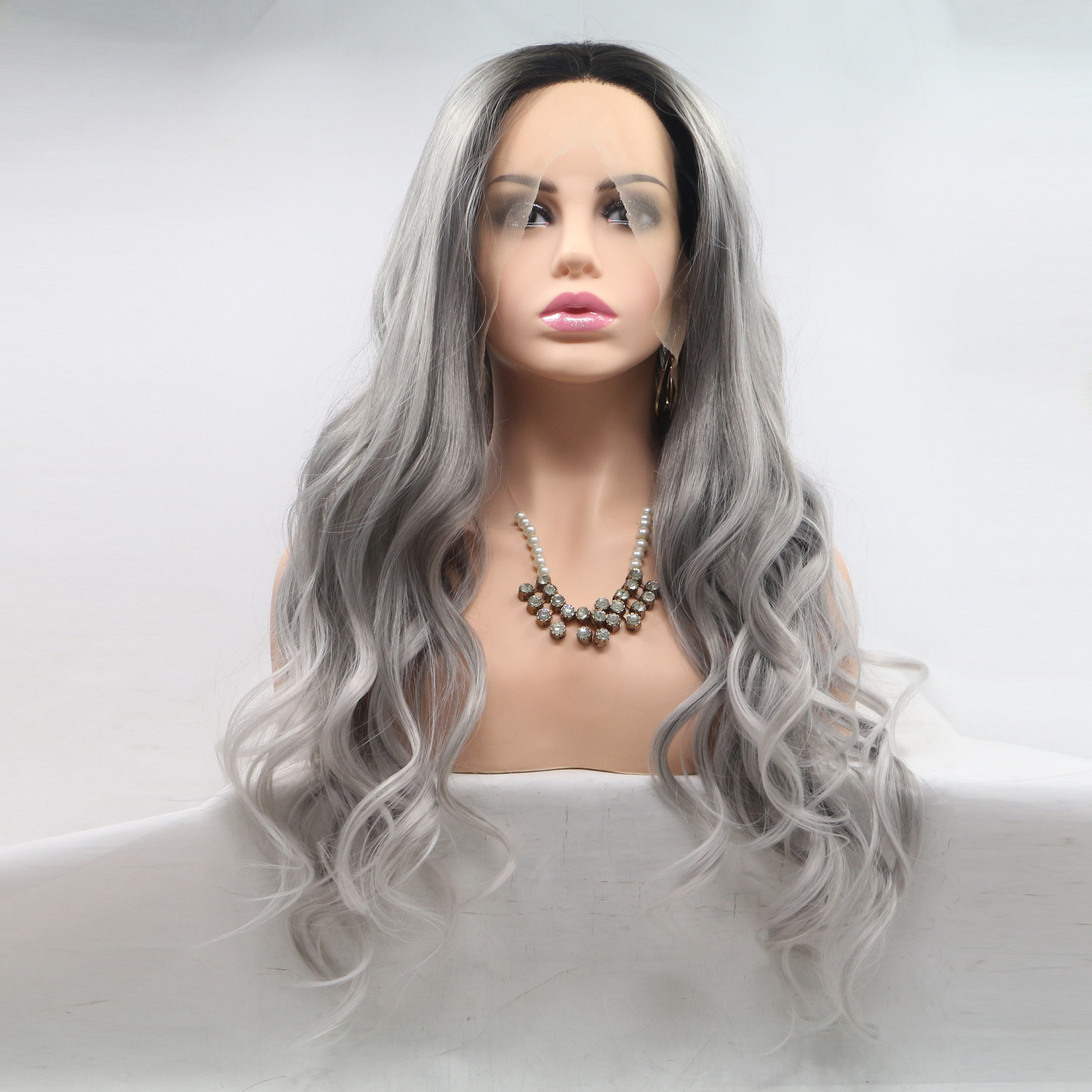 Stema 4x4 / 4X13 Lace 1B/Grey Body Wave Closure Wig 200% Density